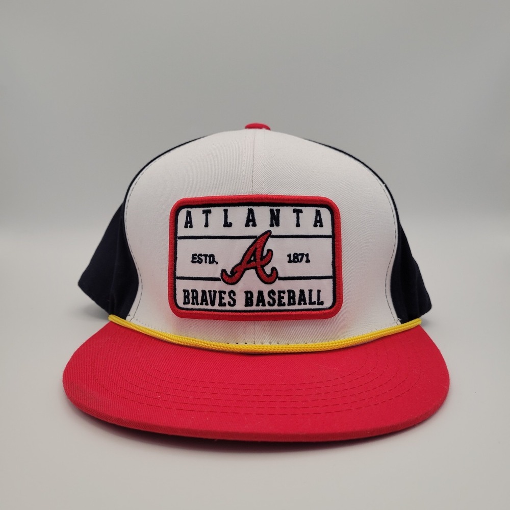 Atlanta Braves Baseball Trucker Hat Snapback NAPA Auto Collab Red White Blue